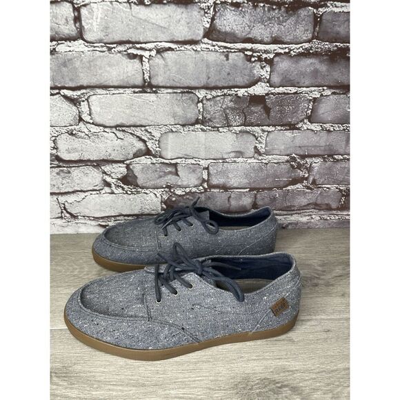 Reef Deck Hand 2 TX Gray Blue Canvas Boat Lace Up Beach Sneakers Men 10M US/43EU - Picture 15 of 16